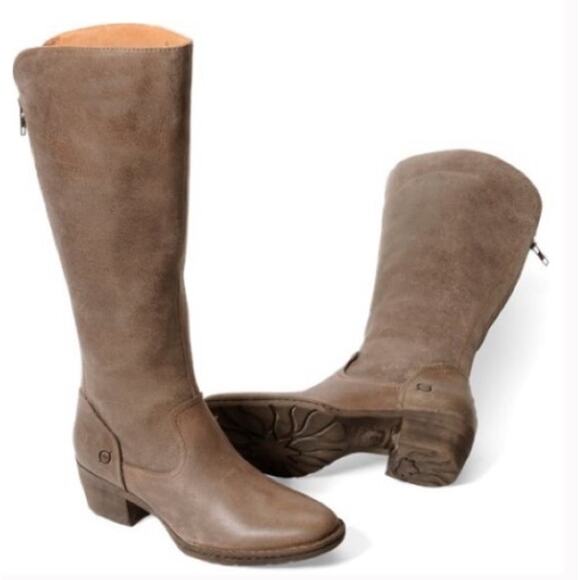 Born Bitsy Tan Knee-High Tall Leather Boots‎ Size 7 - Picture 1 of 9